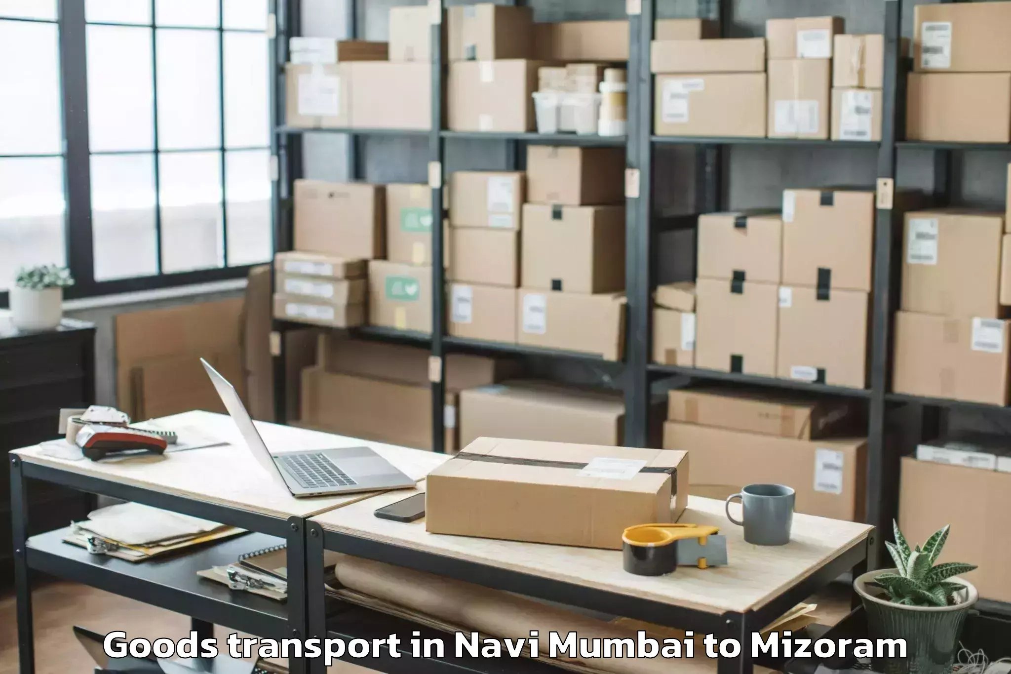 Expert Navi Mumbai to Hnahthial Goods Transport